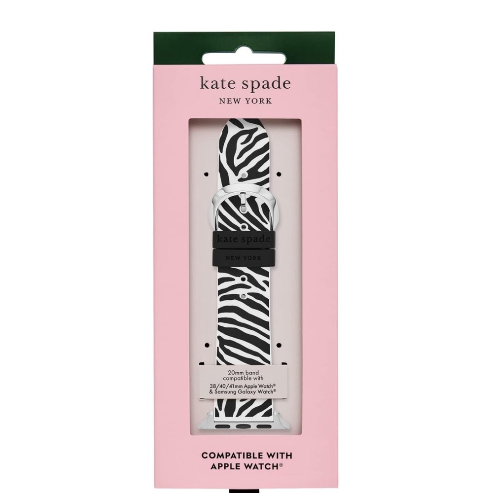 Kate Spade Zebra Stripe Silicone 38/40/41mm Band For Apple Watch $68 New